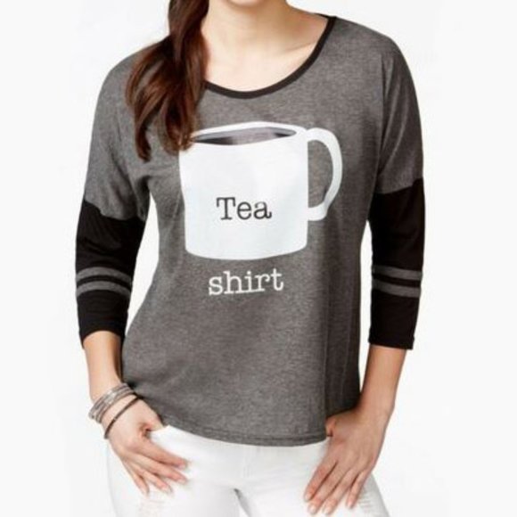 2Kuhl Tea Shirt Women Small Ringer Raglan Grey Tee Novelty Whimsical Casual - Picture 2 of 13